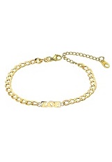 handsome little gold initial baby anklet           
